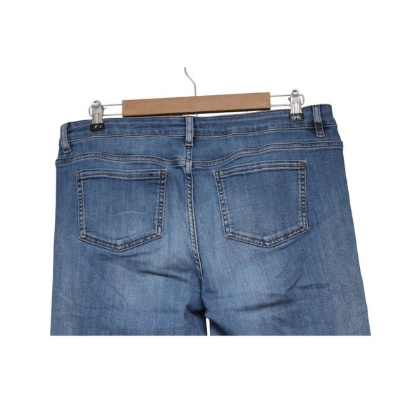 J Jill Jeans Size 12 Boyfriend Straight Leg Ankle Blue Stretch Denim Preppy - Picture 8 of 12